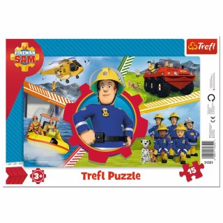 Puzzle 15el ramkowe Dzień Strażaka Sama 31351 Trefl p20