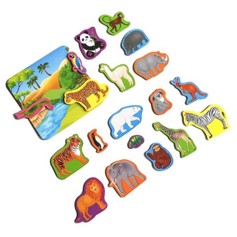 PROMO Puzzle magnetyczne ZOO z tablicą RK2090-02 magnesy