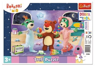 Puzzle ramkowe 15el Czas na sen - Dobranoc, Trefliki na noc / Studio Treflików Bobaski i Miś 31386 TREFL p20