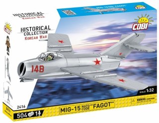 COBI 2416 Historical Collection Korean War Wojna w Korei Samolot myśliwski MIG-15 NATO CODE FAGOT 504 klocki