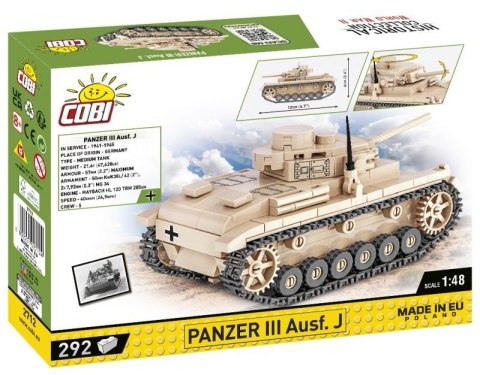 COBI 2712 Historical Collection WWII Czołg Panzer III Ausf. J 292 klocki