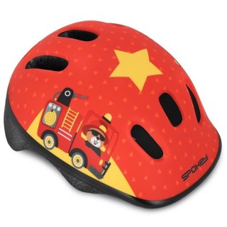 Kask rowerowy dziecięcy M 52-56cm FUN RESCUE Straż czerwony 941014 SPOKEY