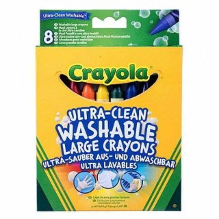 Duże zmywalne kredki świecowe 8 sztuk CRAYOLA