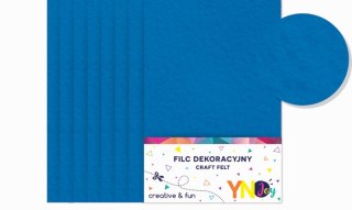 Filc dekoracyjny niebieski 8szt A4