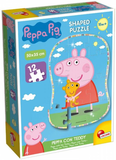 Puzzle 12el kształtowe Świnka Peppa z misiem 68326