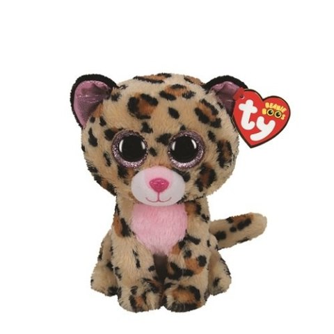 TY BEANIE BOOS LIVVIE- brązowo-różowy leopard 15cm 36367