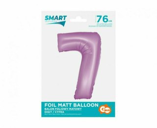 Balon foliowy Smart Cyfra 7 lawendowa matowa 76cm Godan