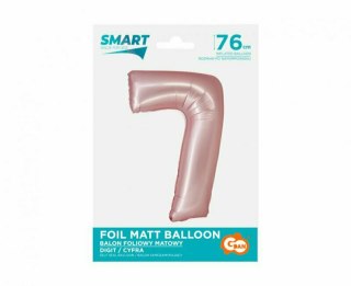 Balon foliowy Smart, Cyfra 7, j. różowa matowa, 76 cm GoDan