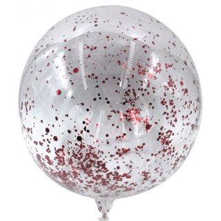 Balon transparentny PVC z złotym konfetti 46cm, 1 szt. BSC-662