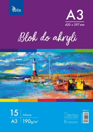 Blok do akryli A3 190g 15ark. KB012-A3