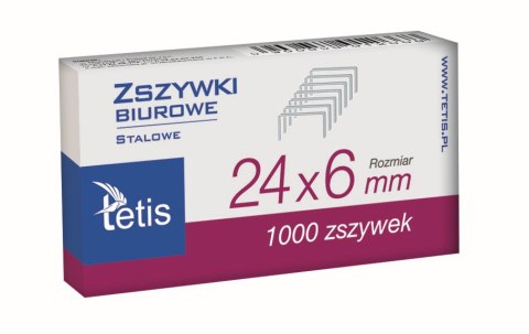 Zszywki biurowe 24x6mm, p10 TETIS cena za 1 szt