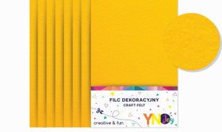 Filc dekoracyjny żółty 8 sztuk A4