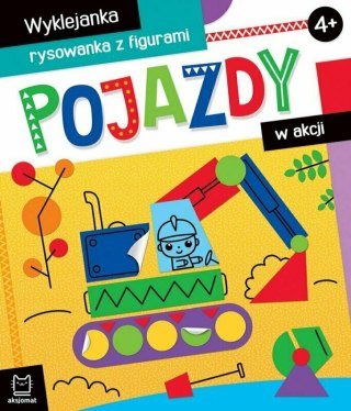 Książka Pojazdy w akcji. Wyklejanka, rysowanka z figurami 4+