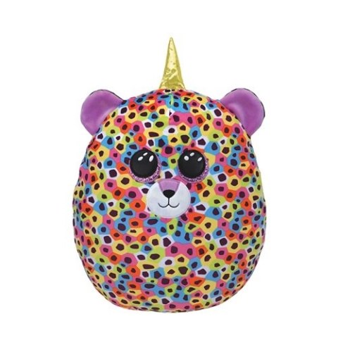 Maskotka poduszka TY Squish-a-Boos wielokolorowy leopard - GISELLE, 22 cm - Medium 39288