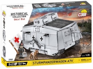 COBI 2989 Historical Collection Great War Czołg niemiecki STURMPANZERWAGEN A7V 840 klocków