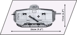 COBI 2989 Historical Collection Great War Czołg niemiecki STURMPANZERWAGEN A7V 840 klocków