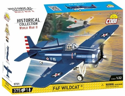 COBI 5731 Historical Collection WWII Samolot myśliwski pokładowy US Navy Grumman F4F Wildcat 375 klocków