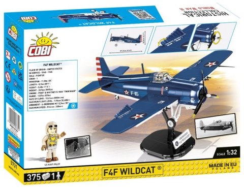 COBI 5731 Historical Collection WWII Samolot myśliwski pokładowy US Navy Grumman F4F Wildcat 375 klocków