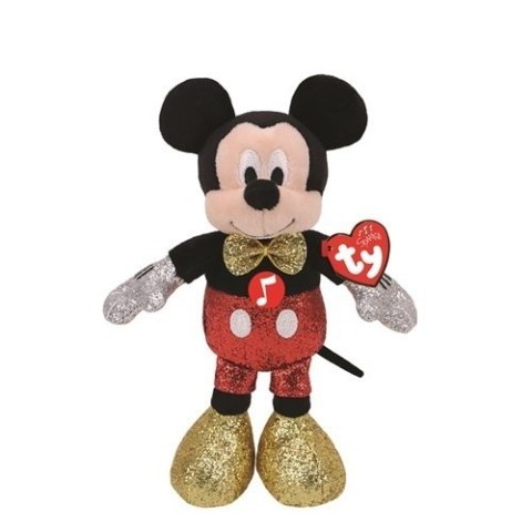 Maskotka Beanie Babies MICKEY 35 cm - super sparkle z dźwiękiem 90196