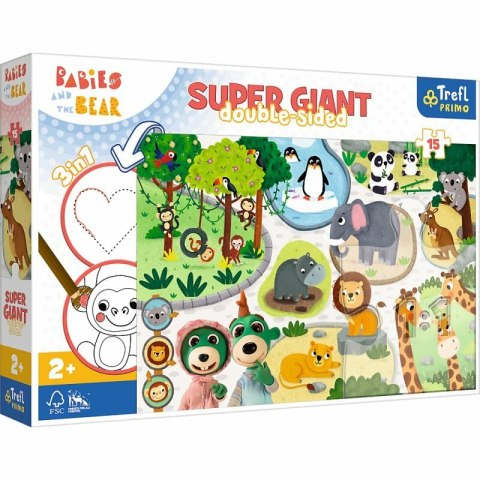 Puzzle dwustronne 15el SUPER GIANT 3w1 Bobaski w ZOO 42000 Trefl