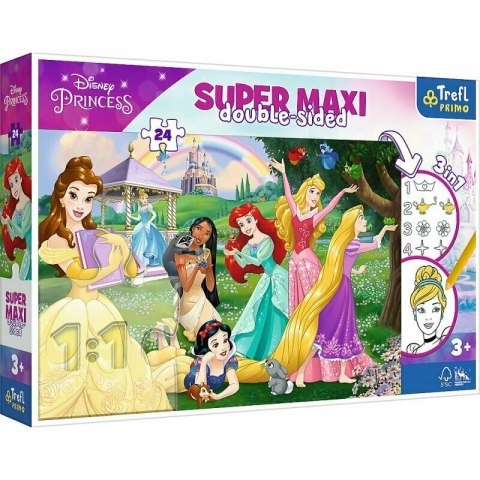 Puzzle dwustronne 24el SUPER MAXI 3w1 Wesołe Księżniczki 41008 Trefl