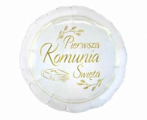 Balon foliowy 18 Pierwsza Komunia Święta (biblia), okrągły Godan