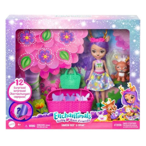 Enchantimals Baby Best Friends Zestaw z niespodziankami Danessa Deer i Sprint HLK84 HLK83 MATTEL