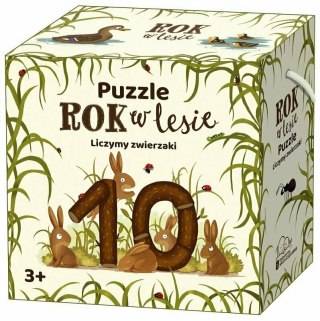 Puzzle Rok w lesie. Liczymy zwierzaki. Nasza Księgarnia