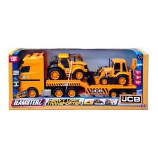 PROMO Auto pojazd JCB HEAVY LOAD TRANSPORTER Laweta z 2 autami TEAMSTERZ 1416416 p3 / 76x31x18cm