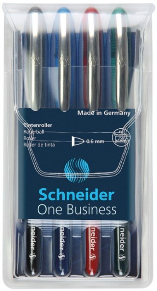 Pióra kulkowe SCHNEIDER One Business, 0,6 mm, 4 kolory