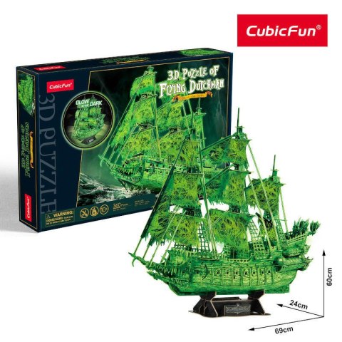 Puzzle 3D Latający Holender świecący w ciemności T4041H Cubic Fun