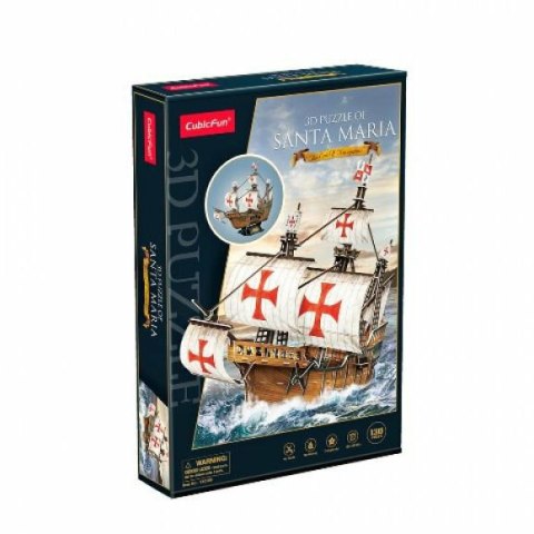 Puzzle 3D Statek Santa Maria 204el T4038H Cubic Fun