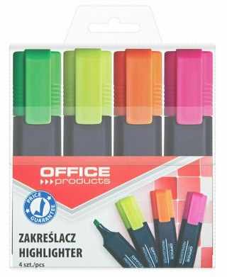 Zakreślacz fluorescencyjny OFFICE PRODUCTS, 1-5mm (linia), 4szt.