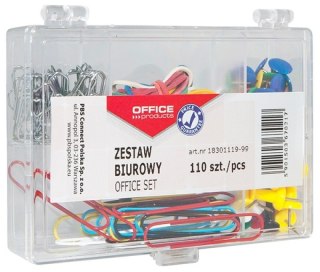 Zestaw biurowy (pinezki, gumki i spinacze) OFFICE PRODUCTS, 110szt.