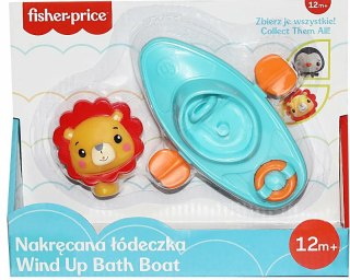 Fisher-Price Zabawka do kąpieli Nakręcana Łódeczka + Figurka Lew CFGMBT003A