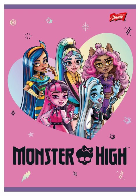 Zeszyt A5 16k kratka laminowany MONSTER HIGH p15 mix cena za 1szt