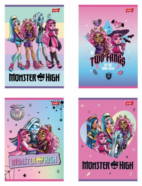 Zeszyt A5 16k linia podwójna kolor laminowany MONSTER HIGH mix cena za 1 szt