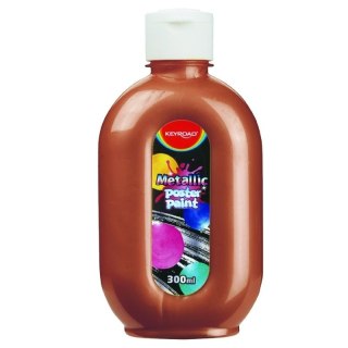 Farba plakatowa KEYROAD, metaliczna, 300ml, butelka, żółta