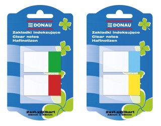 Zakładki indeksujące DONAU PP, 25x45mm, 2x20 kart. 7569001PL-99 mix cena za 1 szt