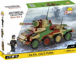 COBI 2287 Historical Collection WWII Sd.Kfz. 234/2 Puma - niemiecki ciężki samochód opancerzony 470 klocków