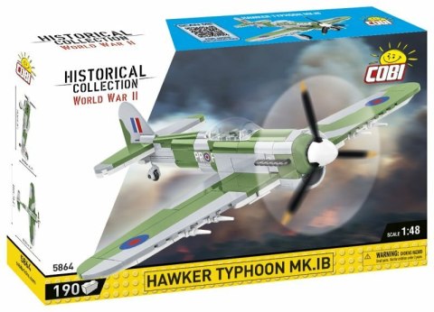 COBI 5864 Historical Collection WWII Brytyjski samolot myśliwsko-bombowy Hawker Typhoon Mk.1B 190 klocków