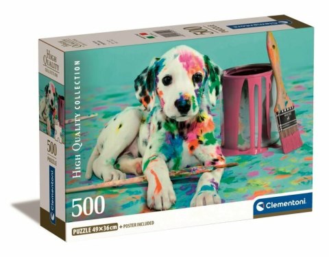 Clementoni Puzzle 500el Compact Dalmatyńczyk z farbami. The Funny Dalmatian 35545