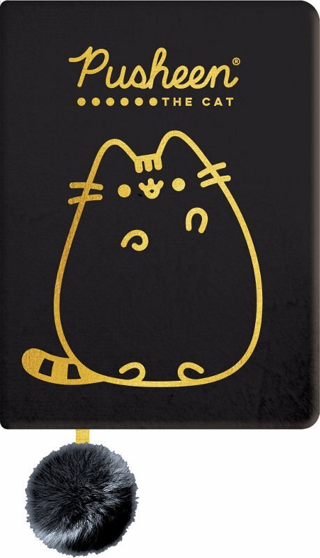 Notes pluszowy A5 96k linia Pusheen czarny Gold