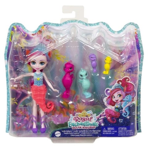 Enchantimals Zestaw rodzina Sedda Seahorse lalka i koniki morskie HCF73 GJX43 MATTEL