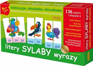 Litery, sylaby, wyrazy - edukacyjna układanka obrazkowa ADAMIGO