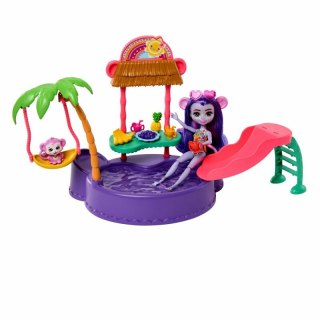 PROMO Enchantimals Tropikalny basen Zestaw + Lalka małpka HTW73 MATTEL