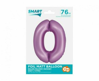 Balon foliowy Smart Cyfra 0 lawendowa matowa 76 cm