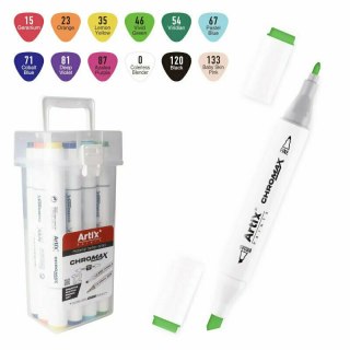 Marker Chromax ARTIX z dwoma końcówkami zestaw 12szt.