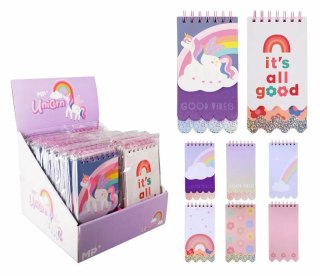 Notes na spirali Unicorn 100x195mm 90k MP p24 mix cena za 1szt