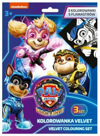 Zestaw aksamitnych kolorowanek z flamastrami 8 elementów Psi Patrol Paw Patrol